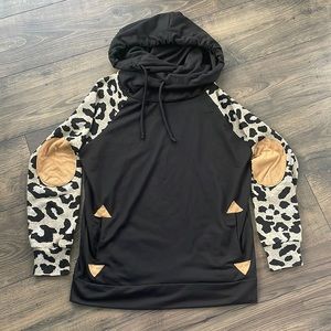 WANNA B • Women’s Cowl Neck Animal Print Sweatshirt